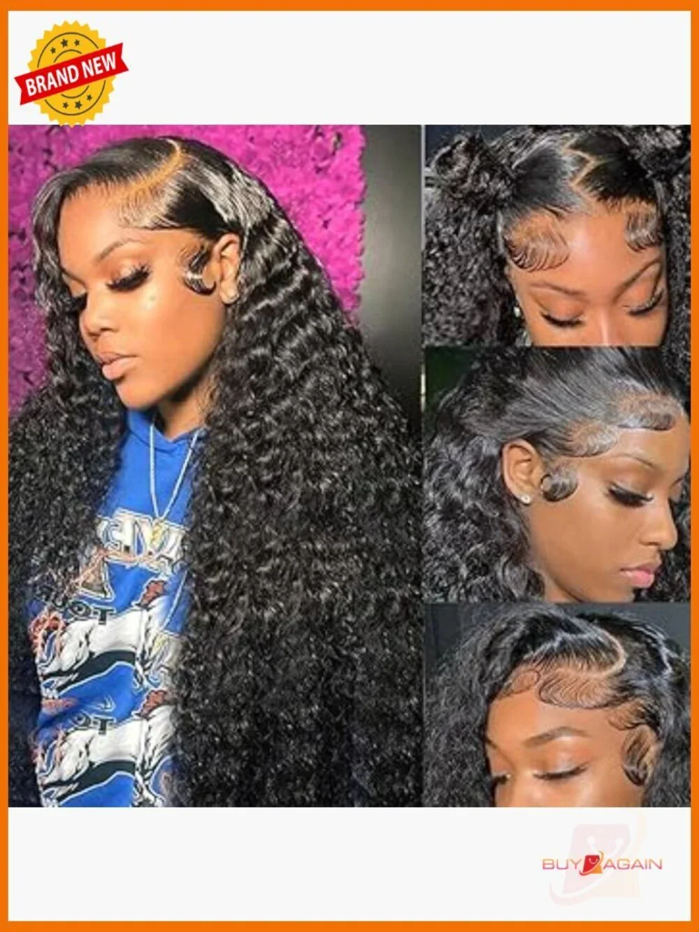 30 Inch Deep Wave Lace Front Wig Human Hair 200 Density HD Lace Frontal